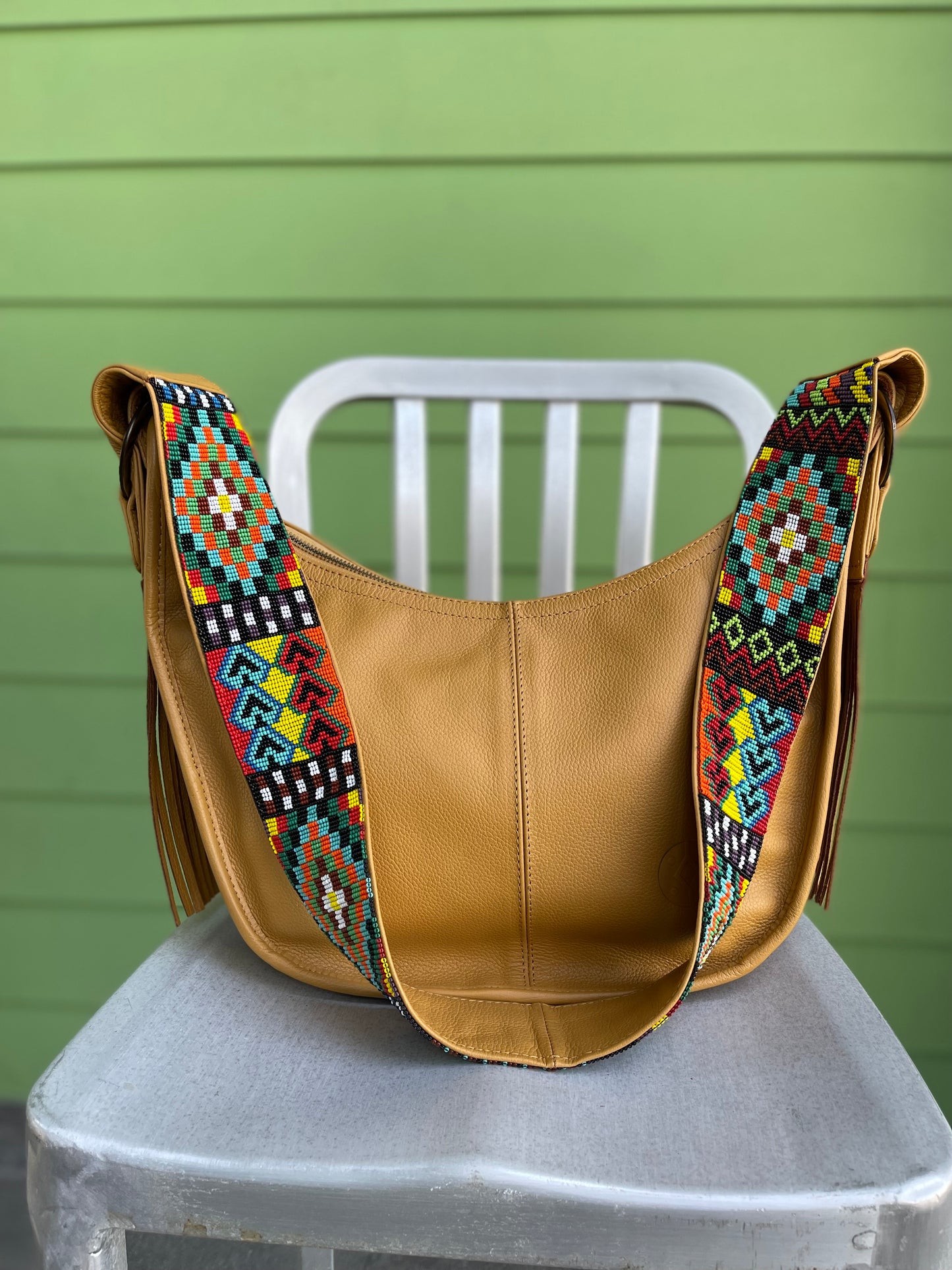 Cristina Orozco Beaded Mustard Hobo